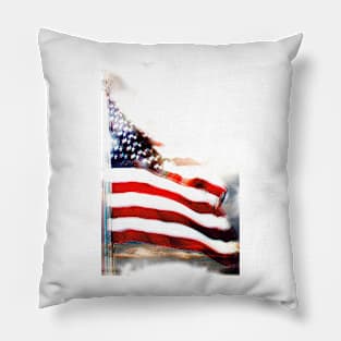 US Flag Totally Glitched Pillow