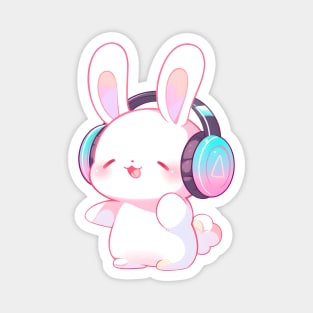 Bunny With Headphones Magnet