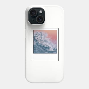 Wave with a Peach Coloured Sky in a frame Phone Case