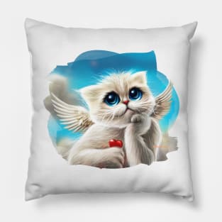 Cupid cat, Valentine's Day. Cat angel Pillow