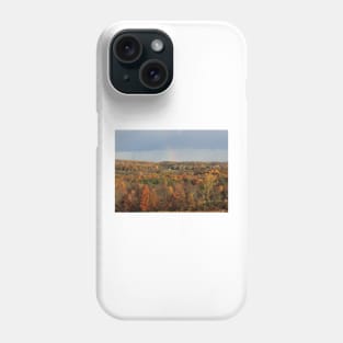 Fall Rainbow Over Hillside at Mill Road Phone Case