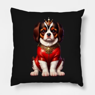 Cocker Spaniel in Red Rock Star Leather Jacket Pillow