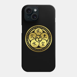 The Book of Five Rings (Crest) Miyamoto Musashi T-Shirt [ Gold Edition ] Phone Case