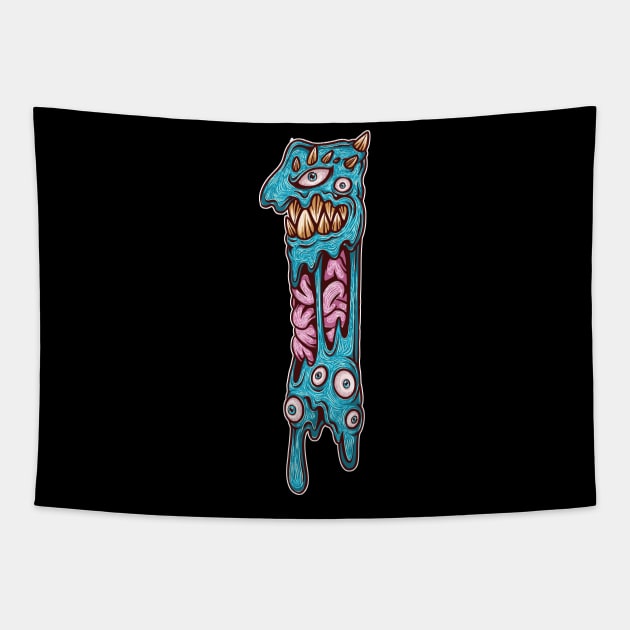 Halloween Zombie Brain 1 Number Funny Halloween Tapestry by Ramadangonim