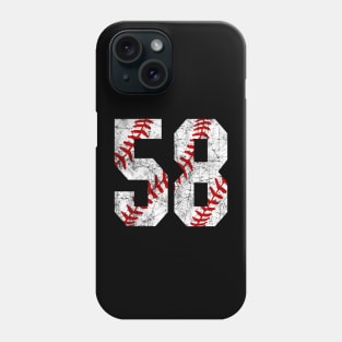 Vintage #58 Baseball Laces Baseball Mom Jersey Love Baseball Phone Case