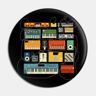 Synthesizer and Drum Machine Electronic Music Producer Pin