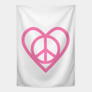 PEACE Sign Pink Tapestry