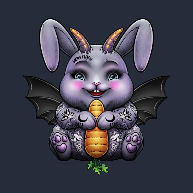 little demon bat goth bunny by LillyRise