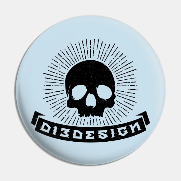 D13 Skull - Black Pin by d13design