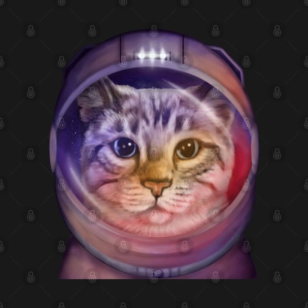 Astronaut Cat in space by Mehu Art