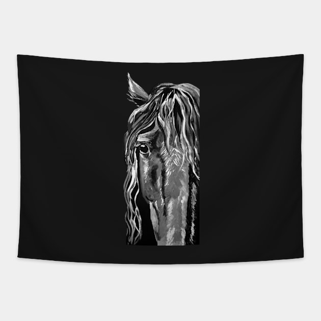 Friesian Silhouette Tapestry by AliScarletAdams