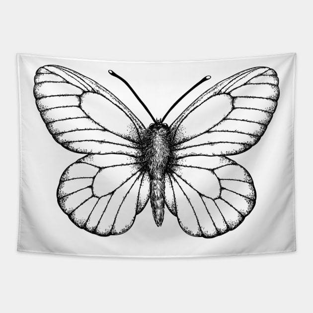 Black-veined white butterfly Tapestry by katerinamk