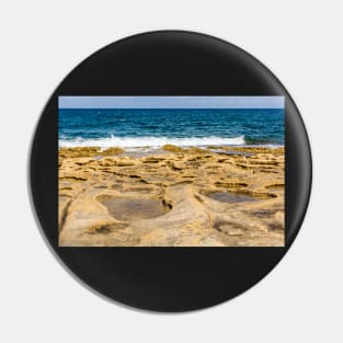 Unearthly rocky Malta shore Pin