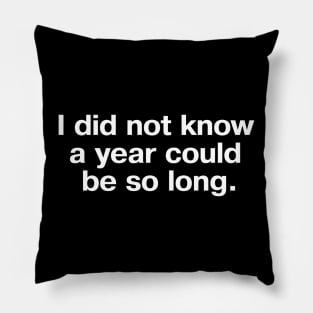 I did not know a year could be so long. Pillow