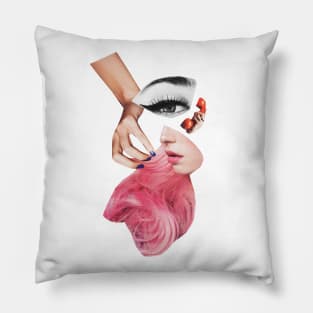 Telephone Girl with Pink Wig Pillow