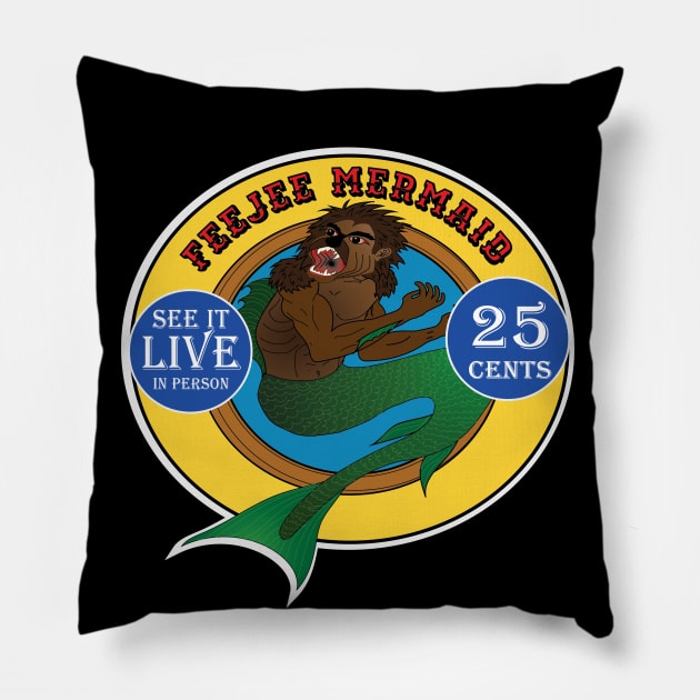 The Feejee Mermaid Pillow by MadmanDesigns