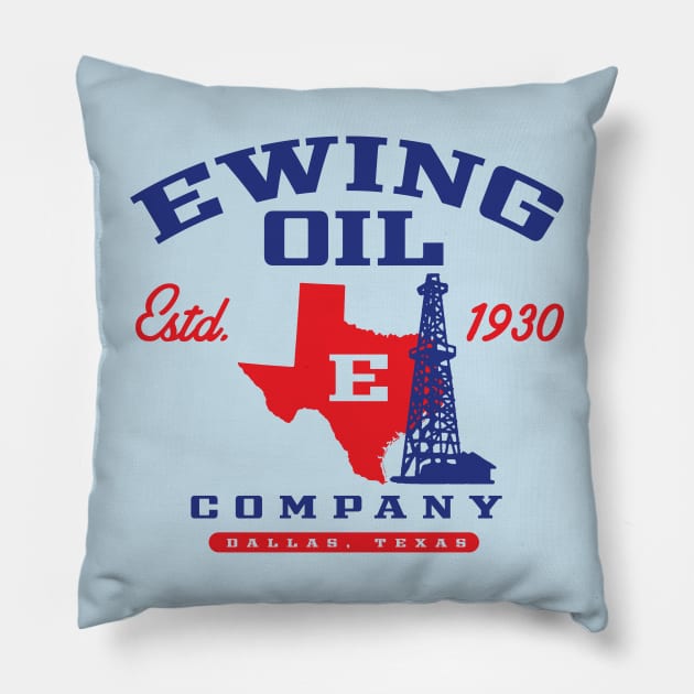 Ewing Oil Company Pillow by MindsparkCreative