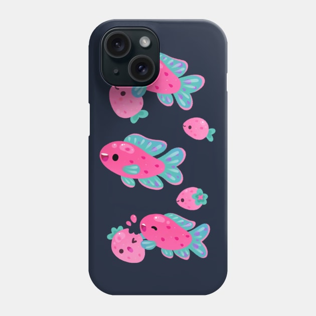 Strawberry peacock cichlid Phone Case by pikaole