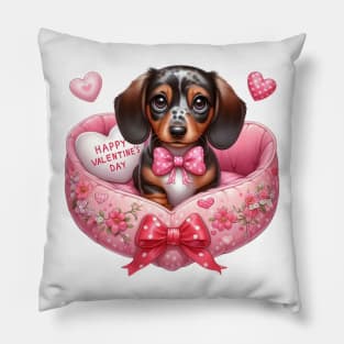 Valentine Dachshund Dog in Bed Pillow
