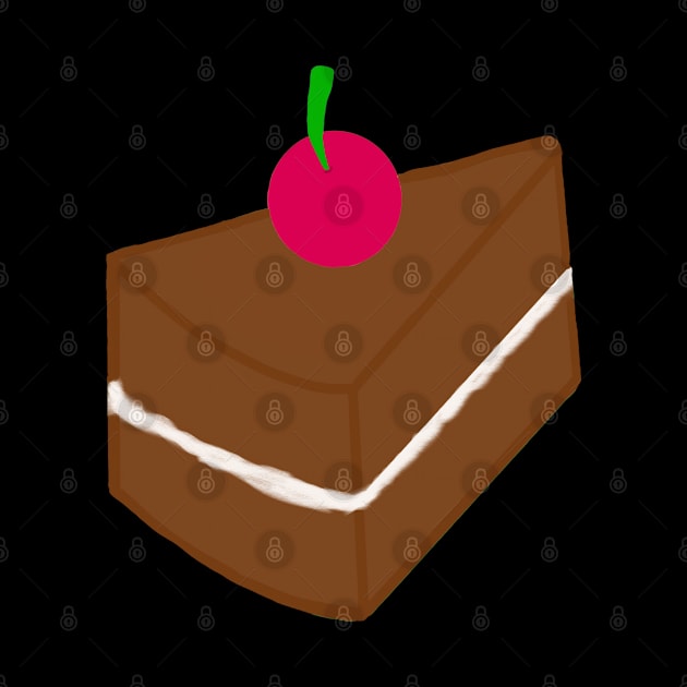 Cute chocolate cake with cherry by Cute Stickers And More