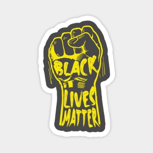 Black lives matter fist in yellow Magnet