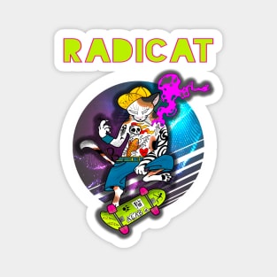 Radicat: cool cat skating Magnet