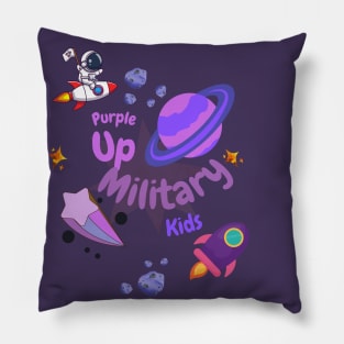 purple up for military kids astronaut child Pillow