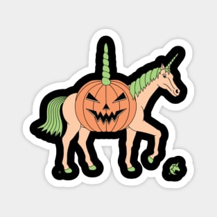 Halloween Pumpkin Body Unicorn Magnet