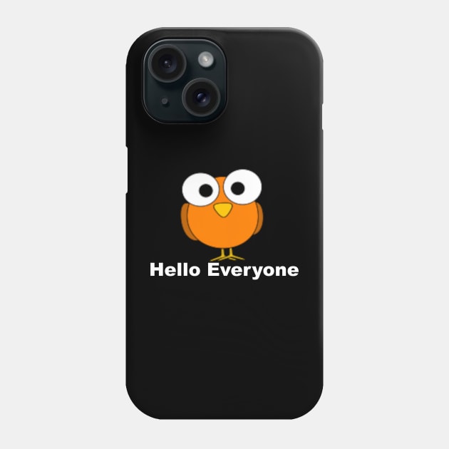 Funny looking orange cartoon bird with big eyes. Phone Case by AndkowXD