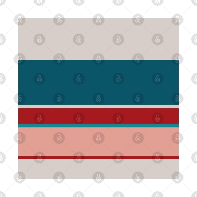 An attractive merge of Rouge, Blush, Pastel Gray, Dark Cyan and Petrol stripes. by Sociable Stripes