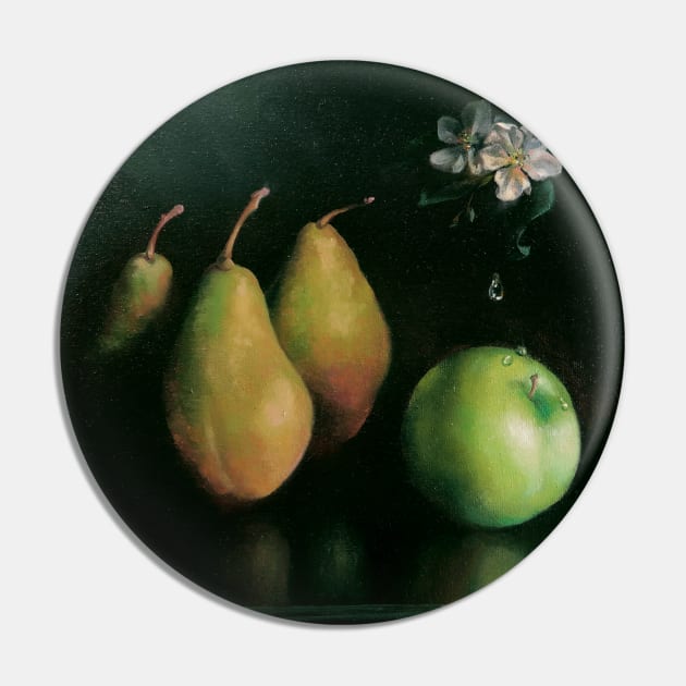 Tantric Fruits 4: Be Yourself. Dutch Still Life with Apple and Pears. Pin by Lala Lotos