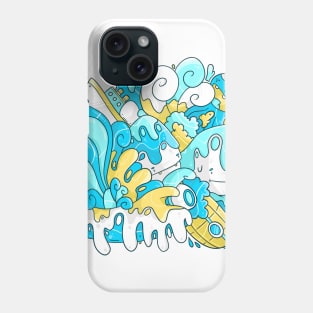 Cute Stormy Sea Whale Doodle Phone Case