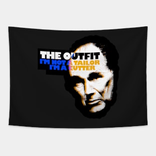 the outfit movie 2022 scissors and British gangster film graphic design Tapestry