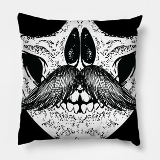 Mustache you a question - curly Pillow