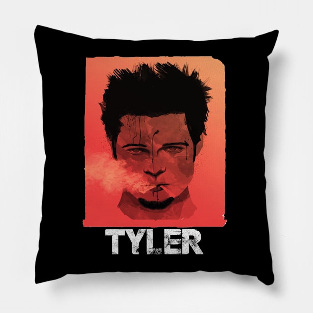 Tyler red Pillow by Clathrus