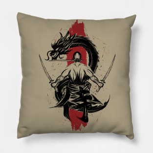 Holder Of 3 Swords Samurai Pillow