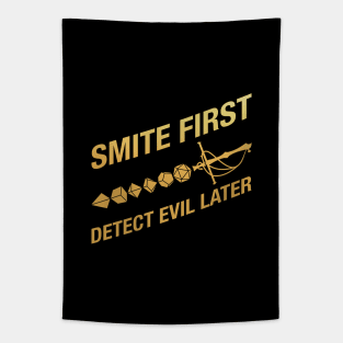 Smite First Detect Evil Later Funny Paladin Tapestry