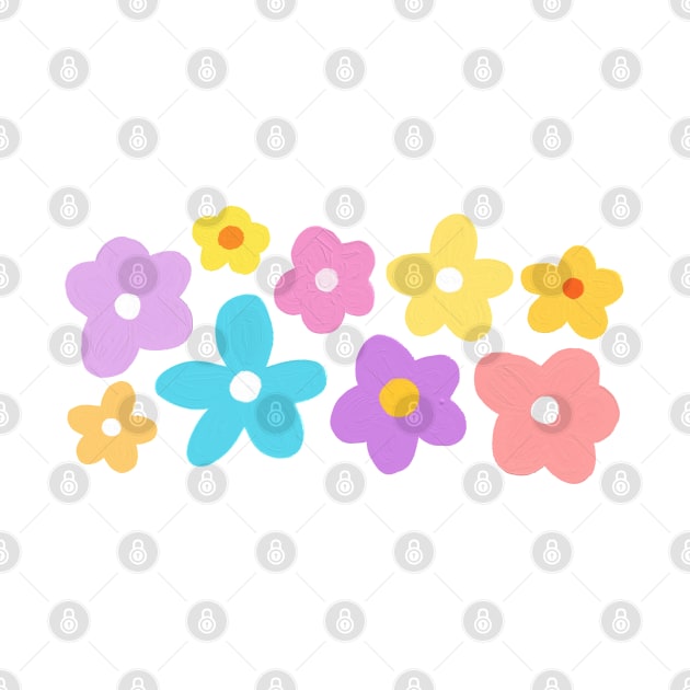 Naif pretty pastel painted flowers (for kids and grownups!) by F-for-Fab