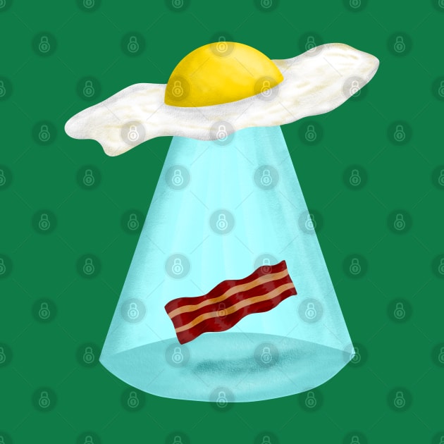 Ufo Egg Abducting Bacon by Lizzamour