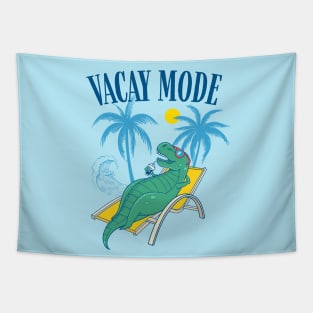 Vacay Mode Kids with T-rex Dinosaur for Summer Family Vacation & Cruise Tapestry