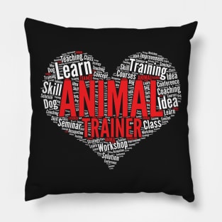 Animal Trainer Heart Shape Word Cloud Funny Pet Training print Pillow