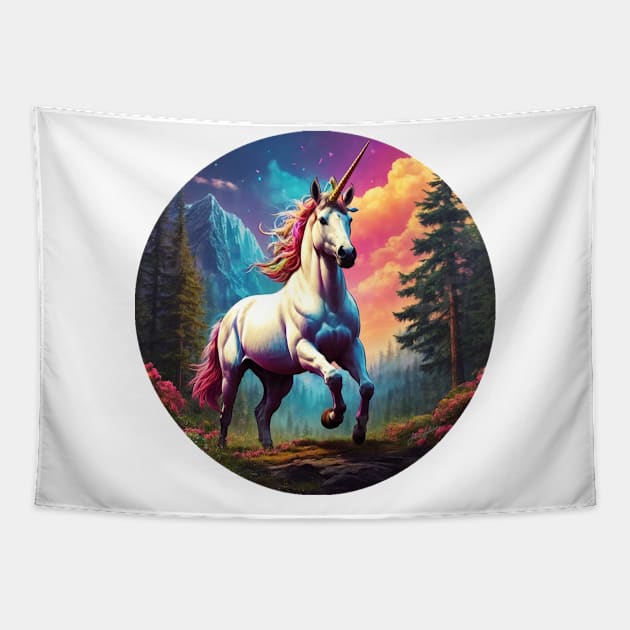 Rainbow Unicorn Tapestry by Ratherkool