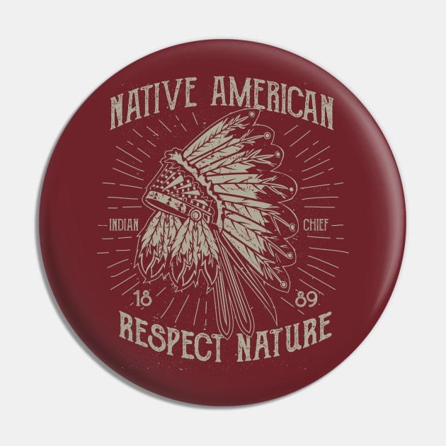 Native American Respect Nature Pin by JakeRhodes