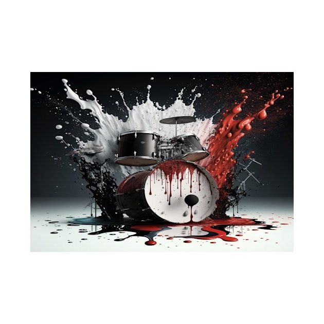 Drummer ArtWork With Water Splashing by Unwind-Art-Work