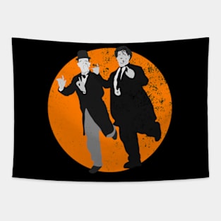 Grunge Urban Laurel and Hardy - Orange Tapestry