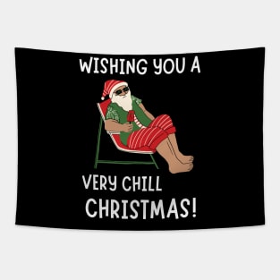 Wishing You a Very Chill Christmas! White Tapestry