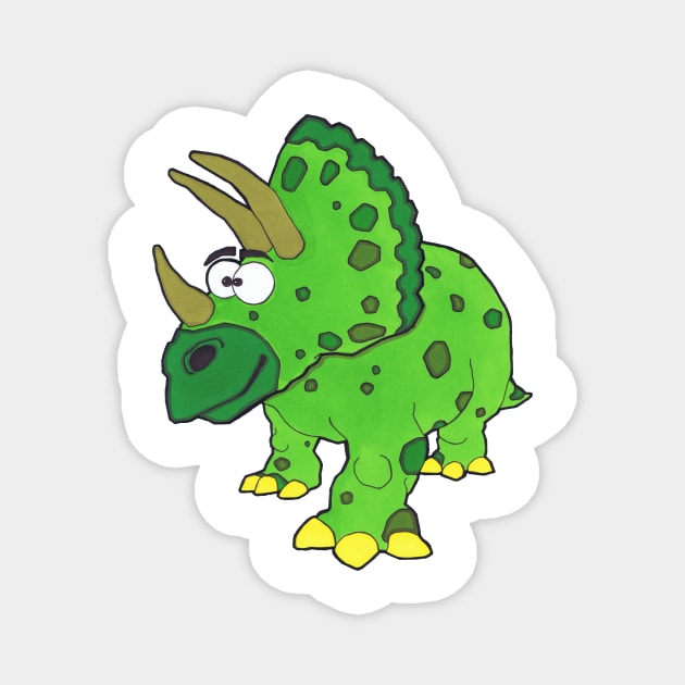 Timothy theTriceratops (Dinosaur No2) Magnet by SpencerHart