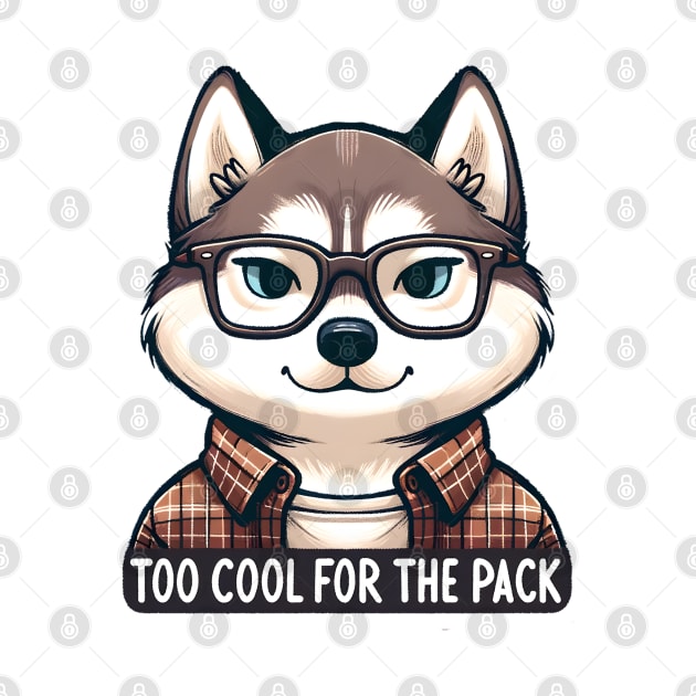 Hipster Husky Dog with Glasses by Umbrella Studio