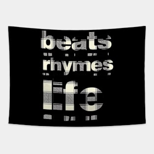 beats rhymes life (plaid bw) Tapestry