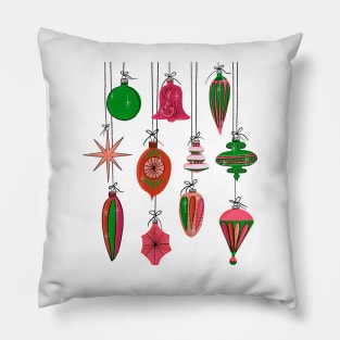 Pink and green mod ornaments Pillow